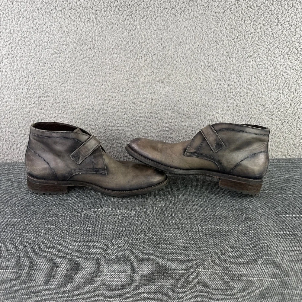 Magnanni Moro Chukka Boots Mens 8 Gray Monk Starp Burnished Lug Sole Portugal